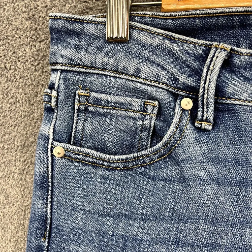 JBD Jeans Y2K Womens 26 Blue‎ Frayed Raw Hem Flared Cropped Youth